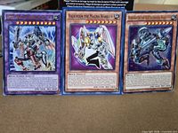 Group shot of all three Yu-Gi-Oh holographic cards