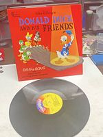 Front view of Donald Duck and His Friends LP sleeve and vinyl record