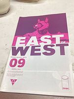 Front cover of East of West #9 comic showing title, issue number, date, publisher logo