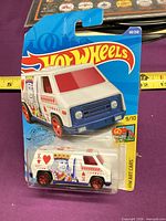Front view of carded Hot Wheels Super Van showing vehicle design, series, numbering 68/250 9/10, and packaging condition