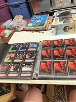 binder open showing Star Wars CCG cards and card backs