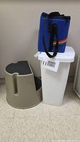 Step stool, trash can and cooler together