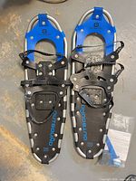 Top view of both snowshoes and strap kit