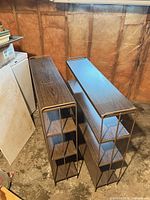 Pair of bookcases side by side showing overall design and finish