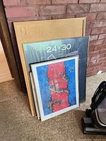 Stack showing all four frames/boards including cork board, poster frame, and two smaller frames