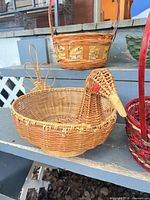 Bird-shaped wicker basket close-up