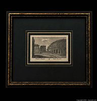 Front view showing engraving, mats, and frame