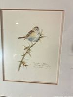 Full view of matted Tree Sparrow print