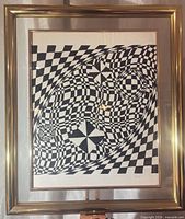 Full view of framed artwork showing entire composition and frame
