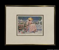 Front view showing entire framed print, mat, and image