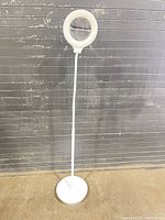 Full view of white Mighty Bright floor magnifying lamp