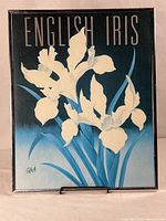 Full view of framed English Iris poster print