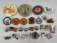 Full layout of all pins and buttons in lot