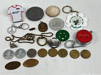 Group shot of all memorabilia laid out on white background