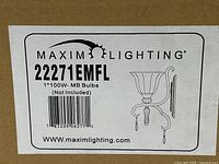 Box label showing Maxim Lighting 22271EMFL model information