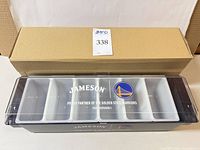 Closed bar caddy showing Jameson and Warriors logo in original box