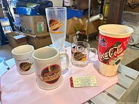 Lot overview showing all six items on table