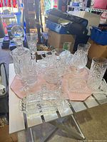 group shot of all crystal pieces on table