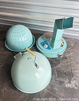 All components of hair dryer laid out