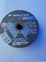 Label side of Walter 5" disc showing model and specifications