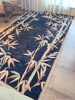 Full view of Spencer bamboo motif rug on floor