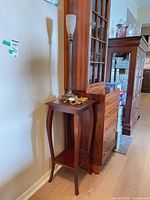 table and lamp together to show scale and appearance