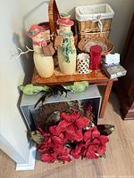 Full view of wreath beneath table showing overall design and size