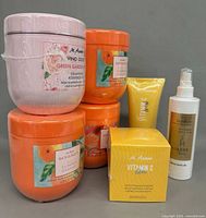 Group shot showing all skincare items