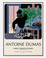 Front view of framed Antoine Dumas gallery poster
