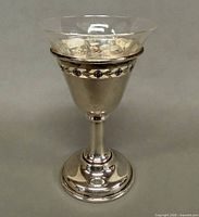 Full view of Birks sterling silver goblet standing upright