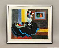 Full view of framed Tarkay serigraph