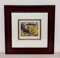 Full view of framed print with mat and frame
