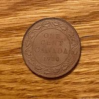 Reverse showing ONE CENT CANADA 1920 and vine border