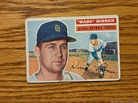 Front of 1956 Topps Babe Birrer card