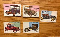 Fronts of all five Topps World on Wheels cards