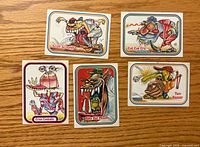Front view of five 1988 Leaf Awesome All-Stars cards