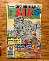 Front cover of ALF Super-Sized Annual #1 showing title, price, page count