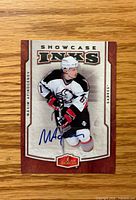 Front of Maxim Afinogenov Fleer Showcase Inks autographed card
