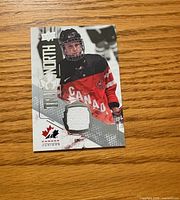 Front of Mitchell Stephens Upper Deck jersey card showing image, swatch, logos