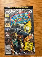 Front view of sealed Spirits of Vengeance #1 comic showing cover and intact polybag