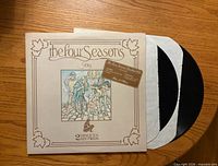 Front of album sleeve with two records partially out