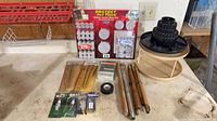 Overview of all items laid on workbench