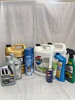 Group shot of all fluids and cleaners