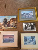 Group view of all five framed prints