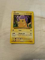 Front of Pikachu XY Evolutions card showing artwork, HP and attacks