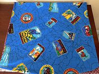 Fabric laid flat on table displaying pattern