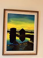 Full view of framed painting on wall