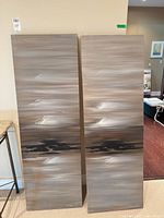 Front view of both abstract canvas prints