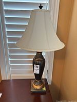 Lamp full view, shade, base, finial