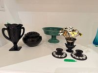 Group view showing all six Wedgwood pieces